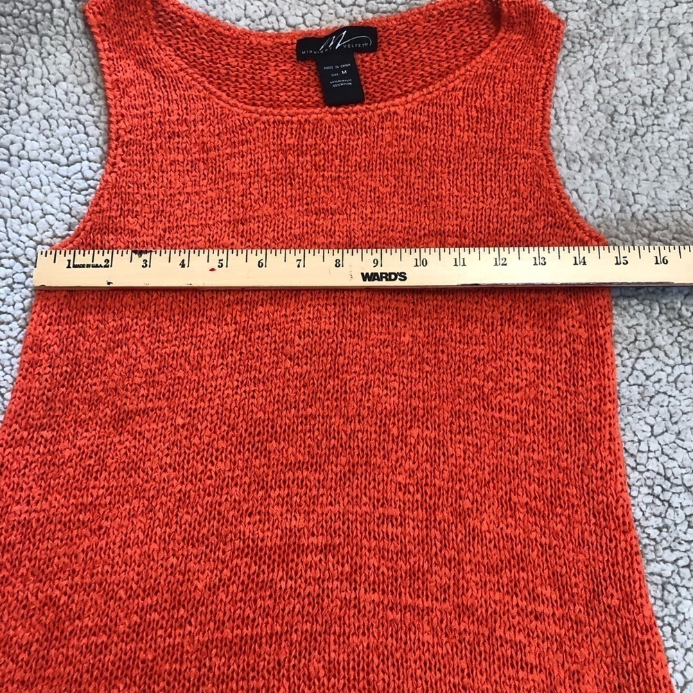 Midnight Velvet Orange sweater tank top Fringed M - Picture 7 of 8